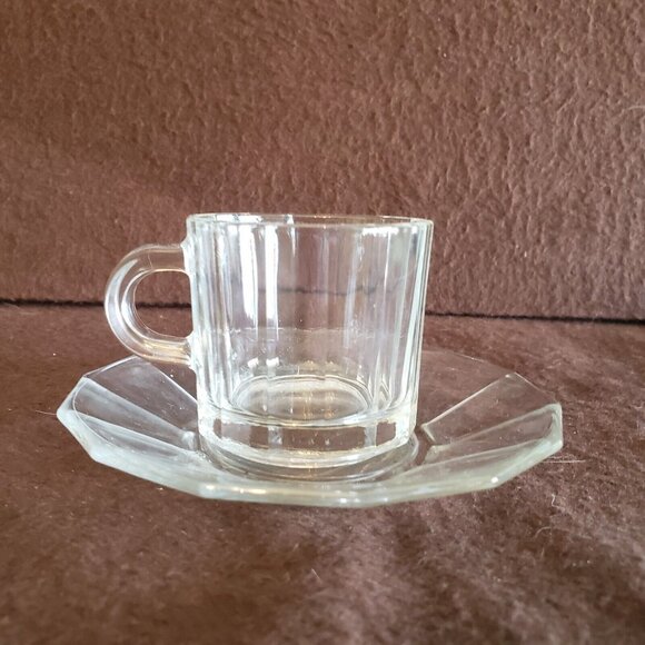 Bormioli‎ Rocco ITALY Clear Demitasse Espresso Cups & Saucers SET 4 - Picture 5 of 12